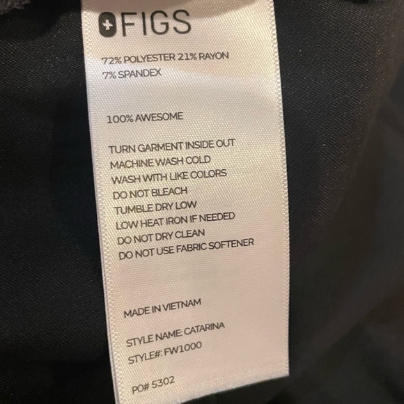 Figs Technical Collection Black Women's Scrub Top Size M - Picture 4 of 7